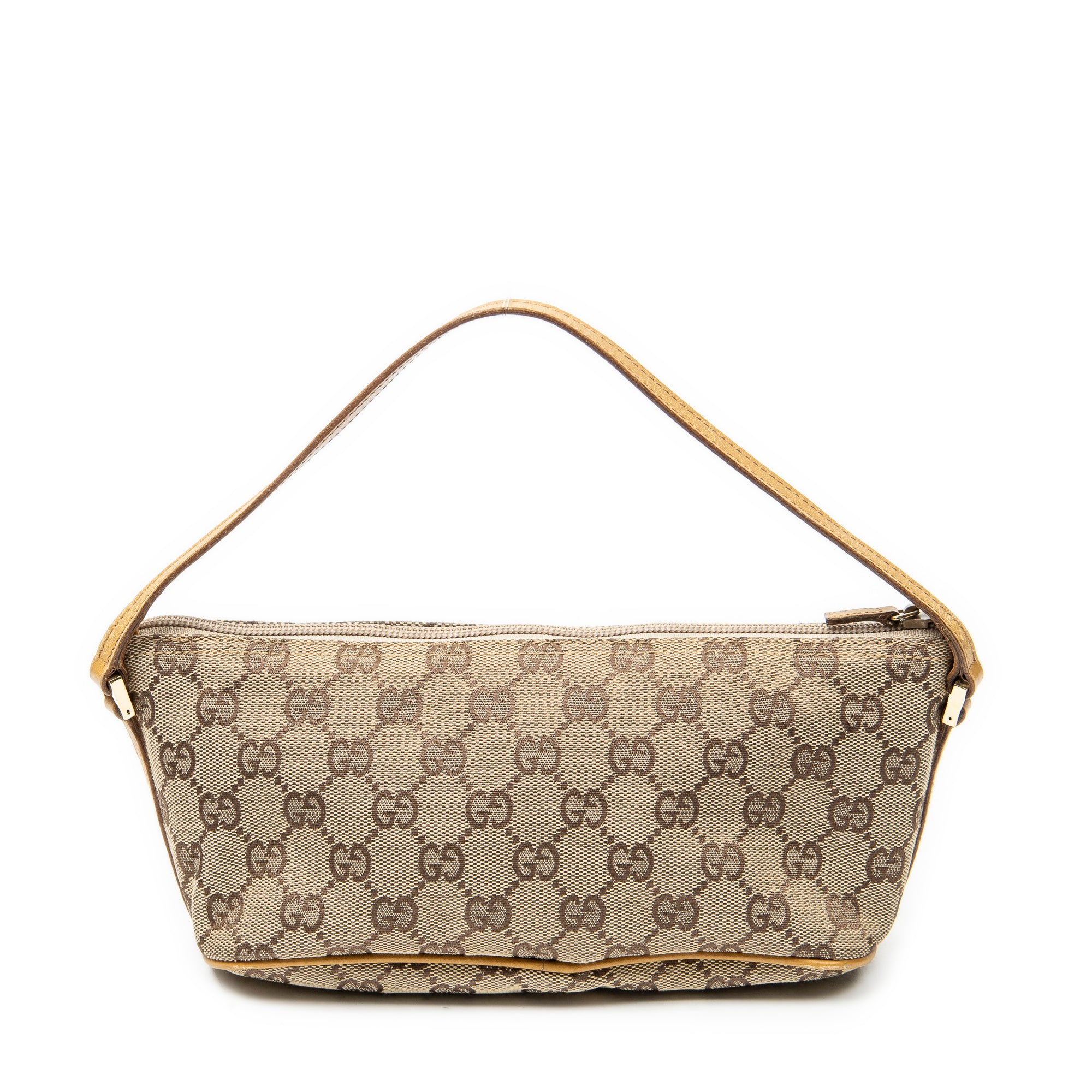 Handbag Boat Pochette Beige Monogrammed Canvas