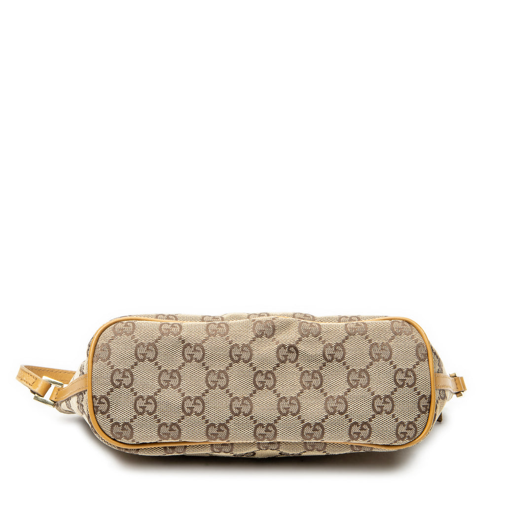 Handbag Boat Pochette Beige Monogrammed Canvas