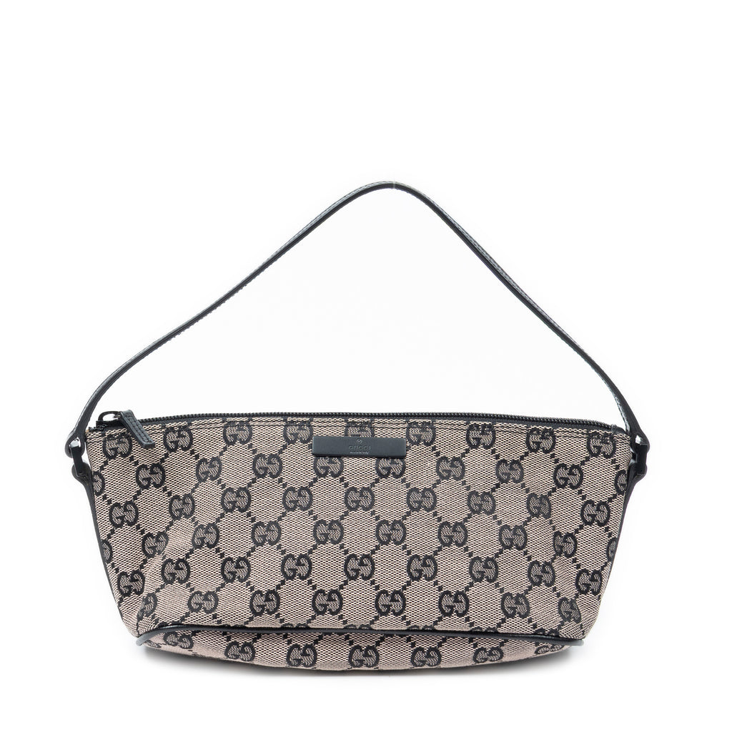 Shoulder Bag Boat Pochette Beige Monogrammed Canvas