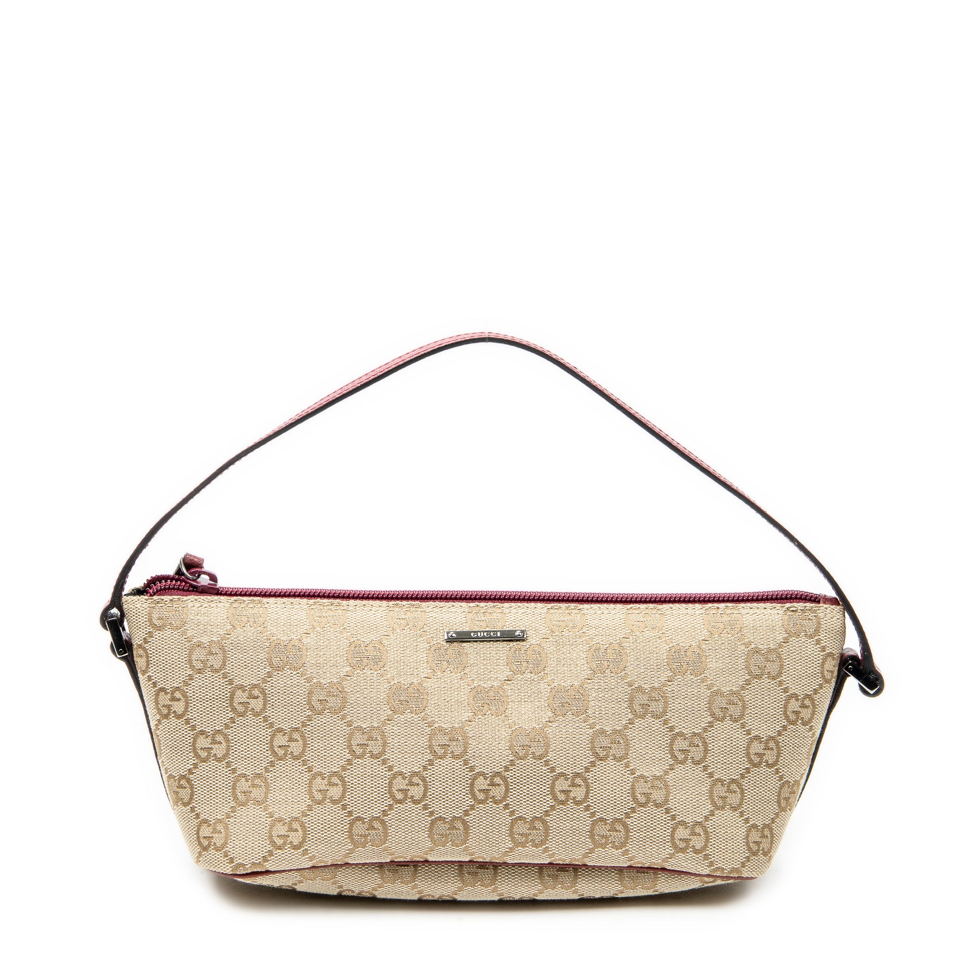 Shoulder Bag Boat Pochette Beige Monogrammed Canvas