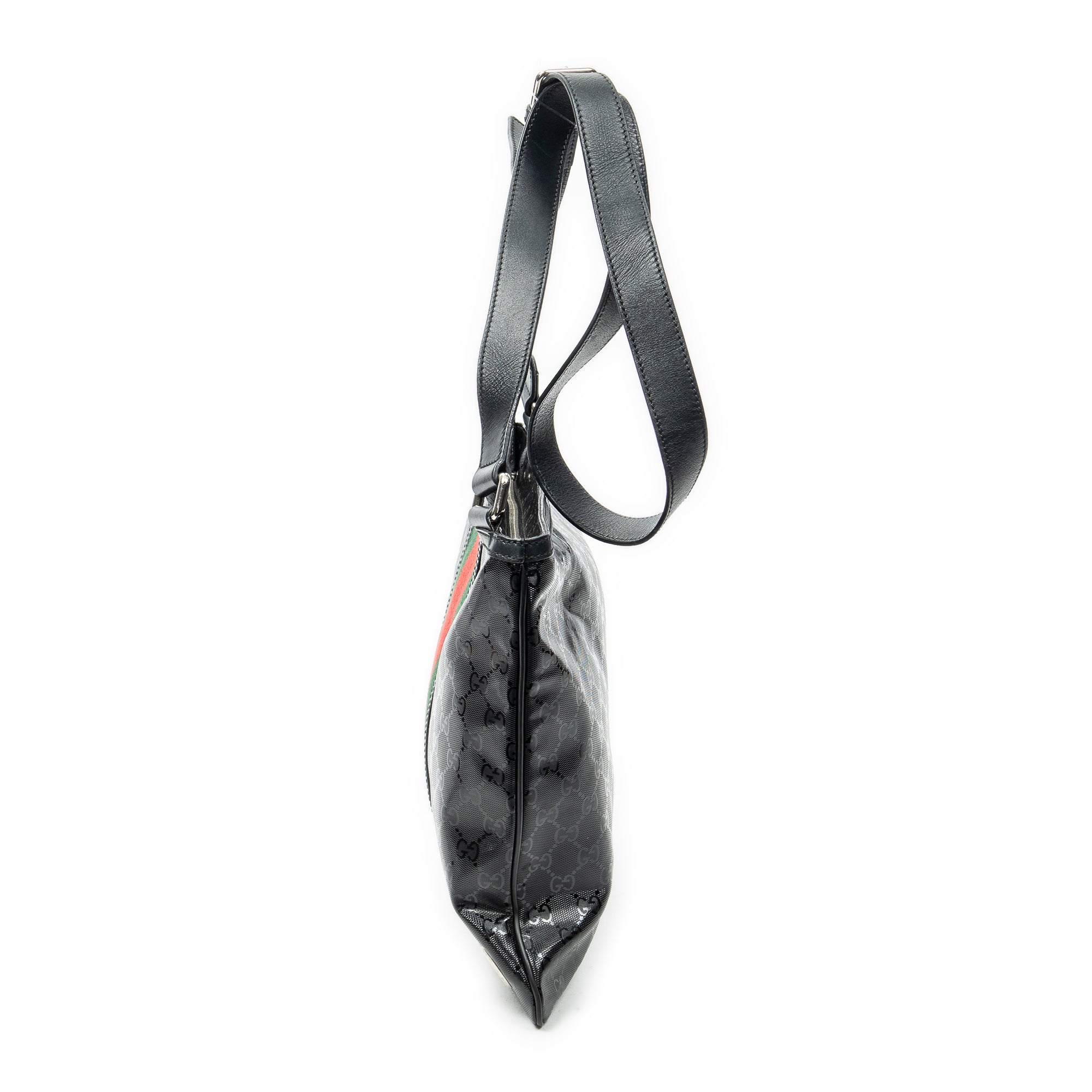 Shoulder Bag Medium Web 500 Messenger Black Guccissima Imprint Coated Canvas