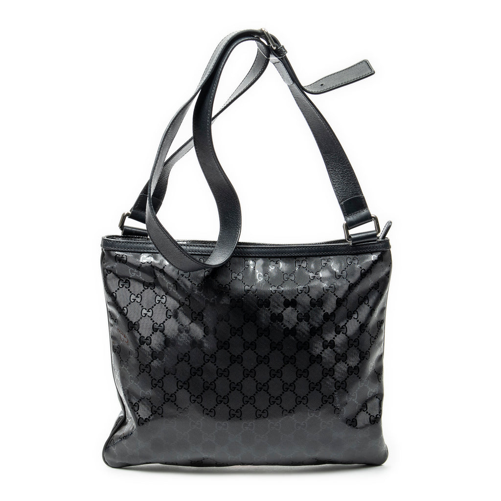 Shoulder Bag Medium Web 500 Messenger Black Guccissima Imprint Coated Canvas
