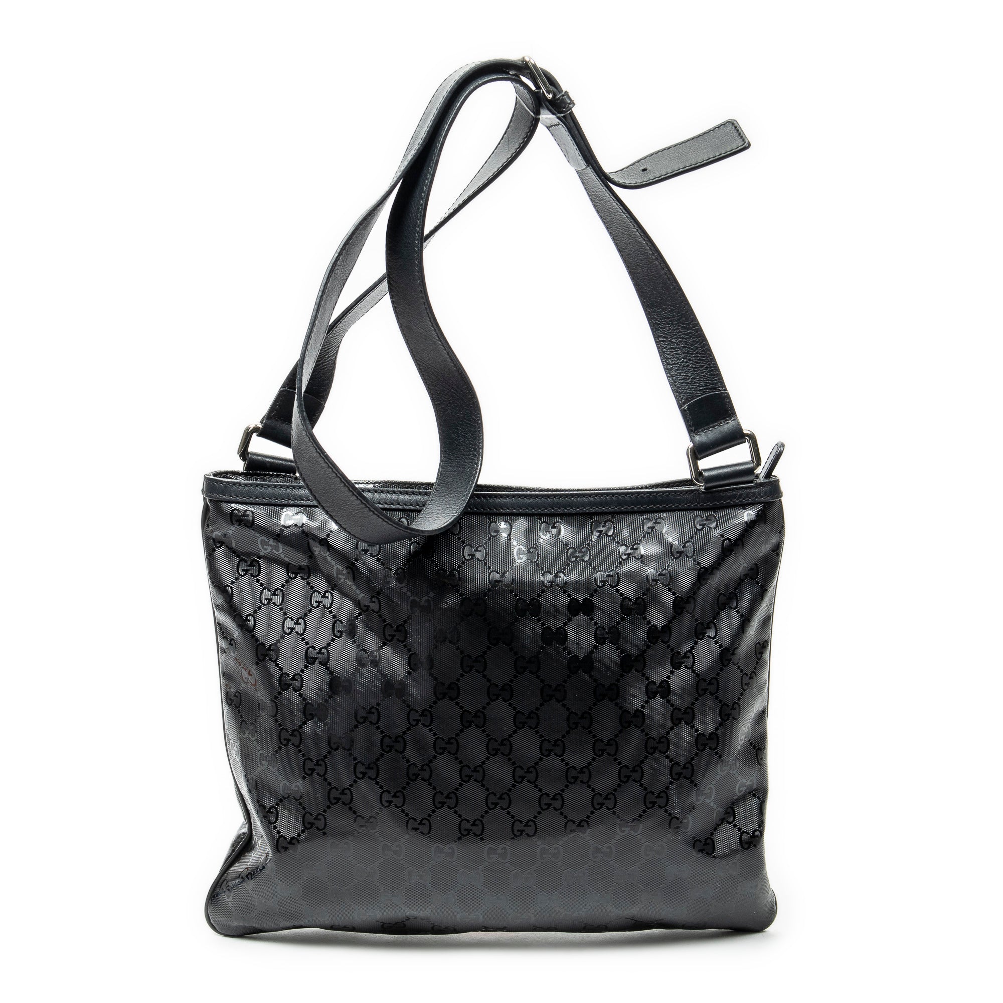 Shoulder Bag Medium Web 500 Messenger Black Guccissima Imprint Coated Canvas