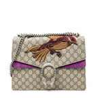 Shoulder Bag Medium Dionysus Chain Crossbody Beige Embroidered Supreme Coated Canvas