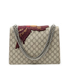 Shoulder Bag Medium Dionysus Chain Crossbody Beige Embroidered Supreme Coated Canvas