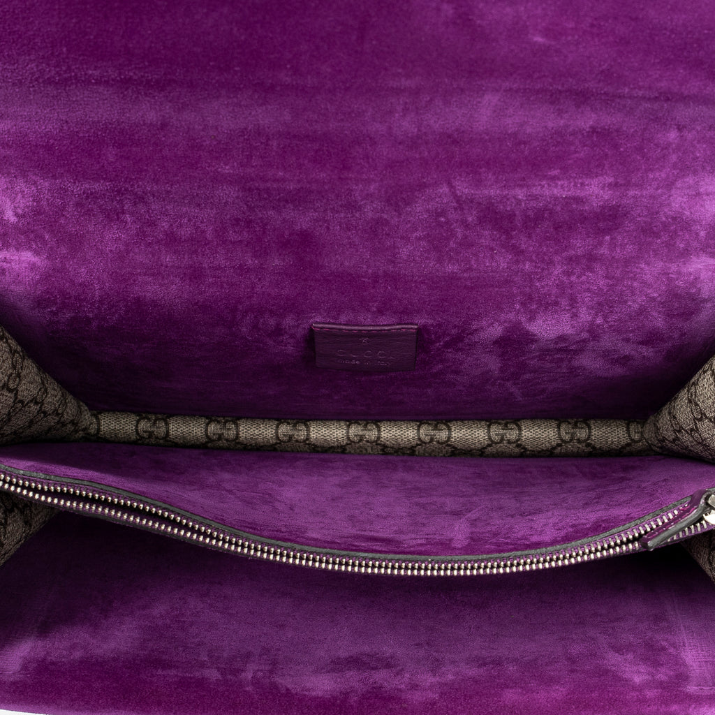 Shoulder Bag Medium Dionysus Chain Crossbody Beige Embroidered Supreme Coated Canvas