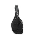 Handbag Double Pocket Tote Black Nylon Canvas