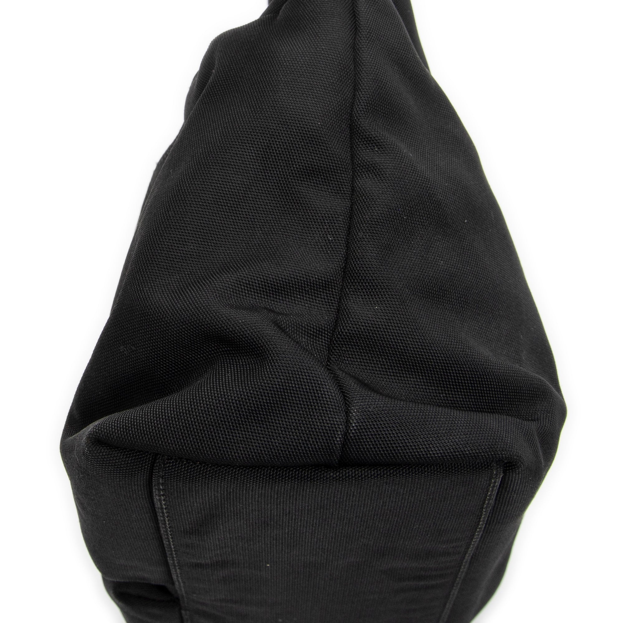 Sac cabas double poche en toile de nylon noire