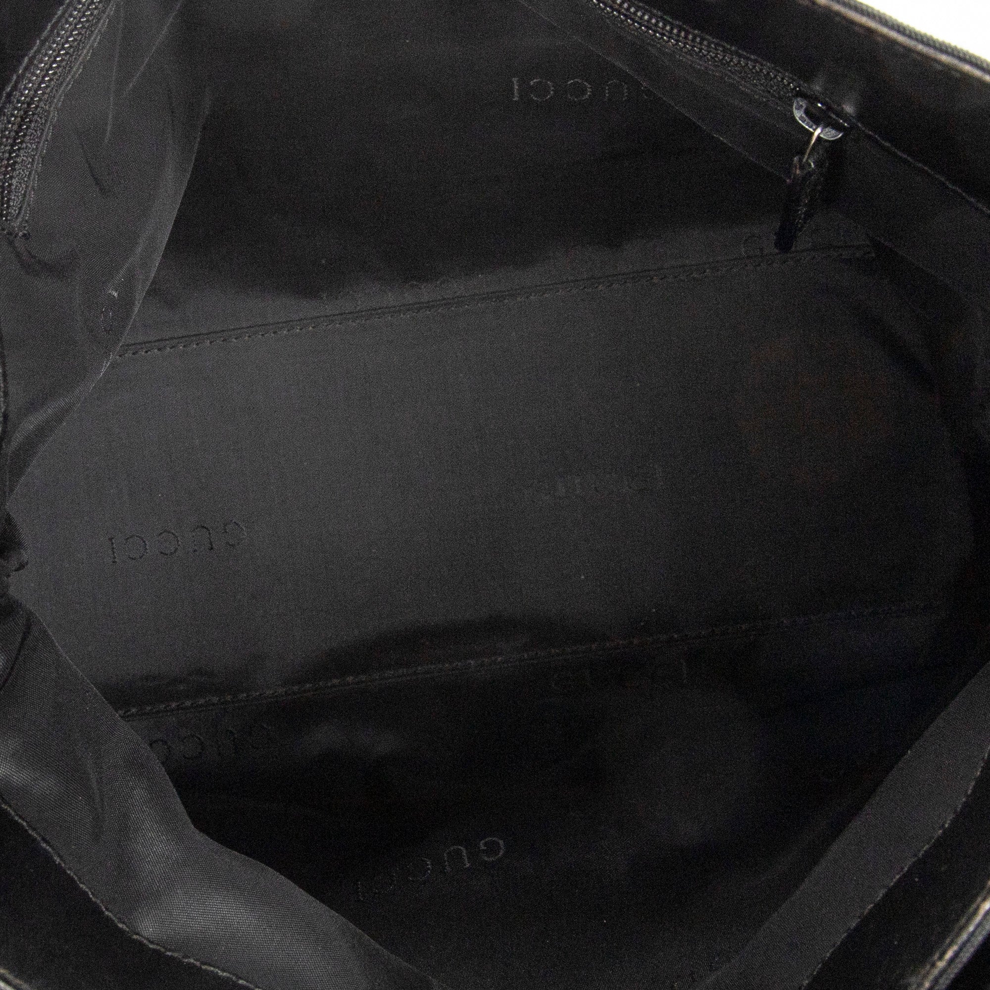 Handbag Double Pocket Tote Black Nylon Canvas
