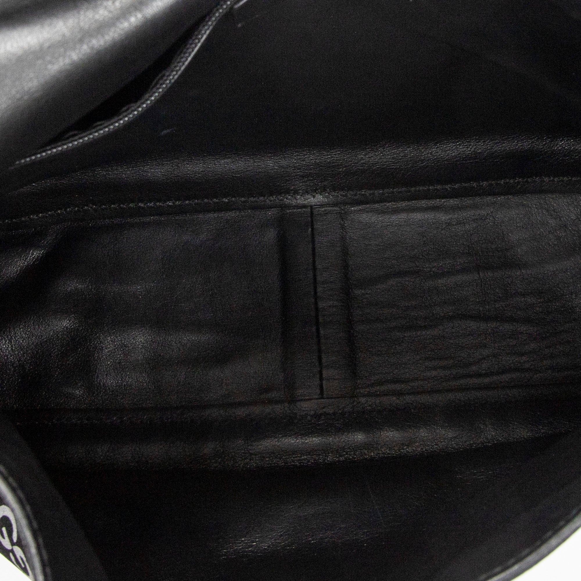 Shoulder Bag Vintage Metal Handle Flap Black Monogrammed Suede Leather