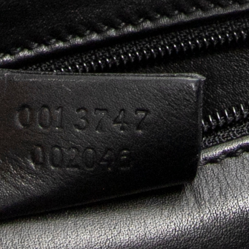 Shoulder Bag Vintage Metal Handle Flap Black Monogrammed Suede Leather