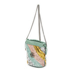 Bolso de Hombro Pequeño GG Marmont Bucket Bandolera Azul Menta con Lentejuelas Acolchado de Piel