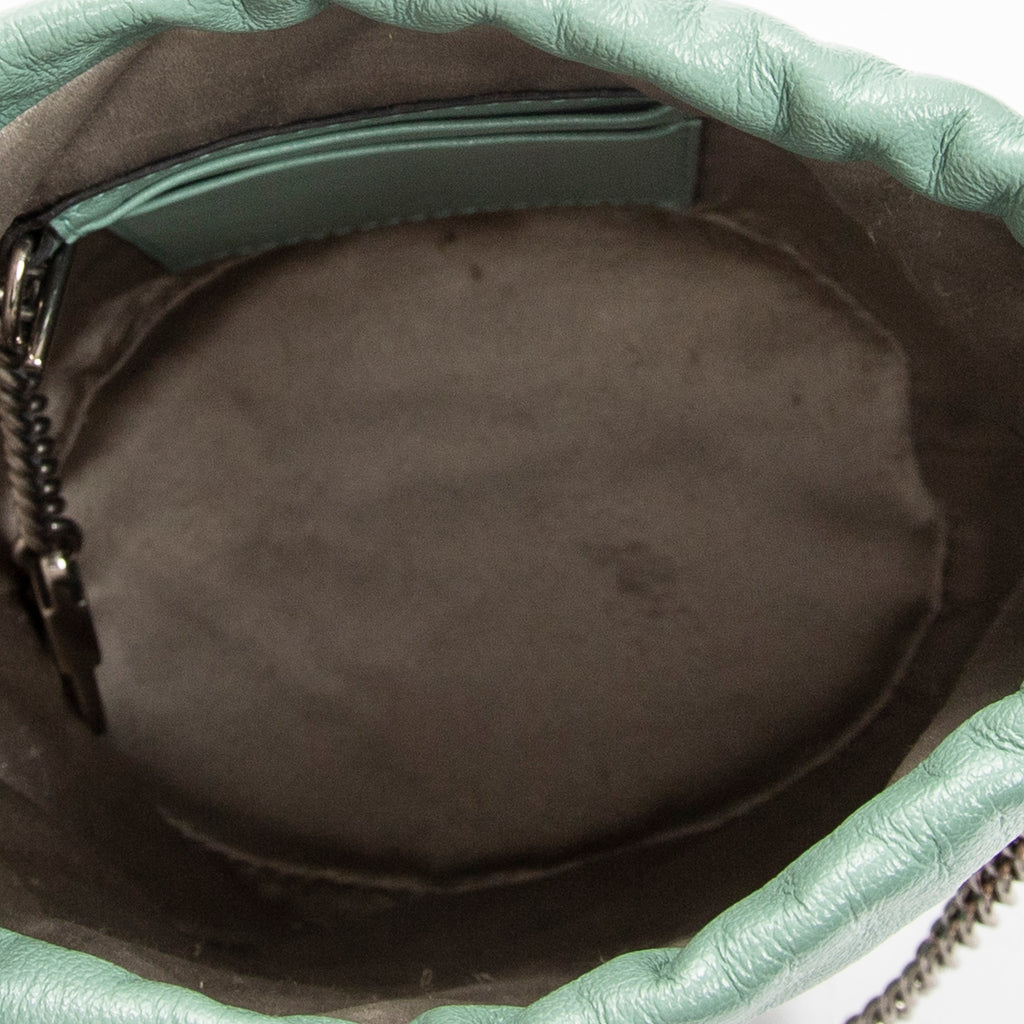Shoulder Bag Small GG Marmont Bucket Crossbody Mint Blue Sequin Embellished Quilted Leather