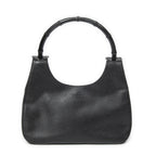 Shoulder Bag Bamboo Hobo Black Textured Leather