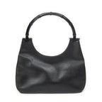 Shoulder Bag Bamboo Hobo Black Textured Leather
