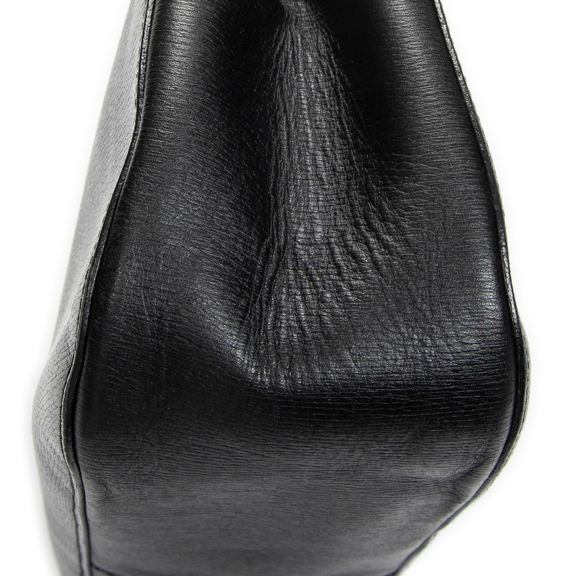 Shoulder Bag Bamboo Hobo Black Textured Leather