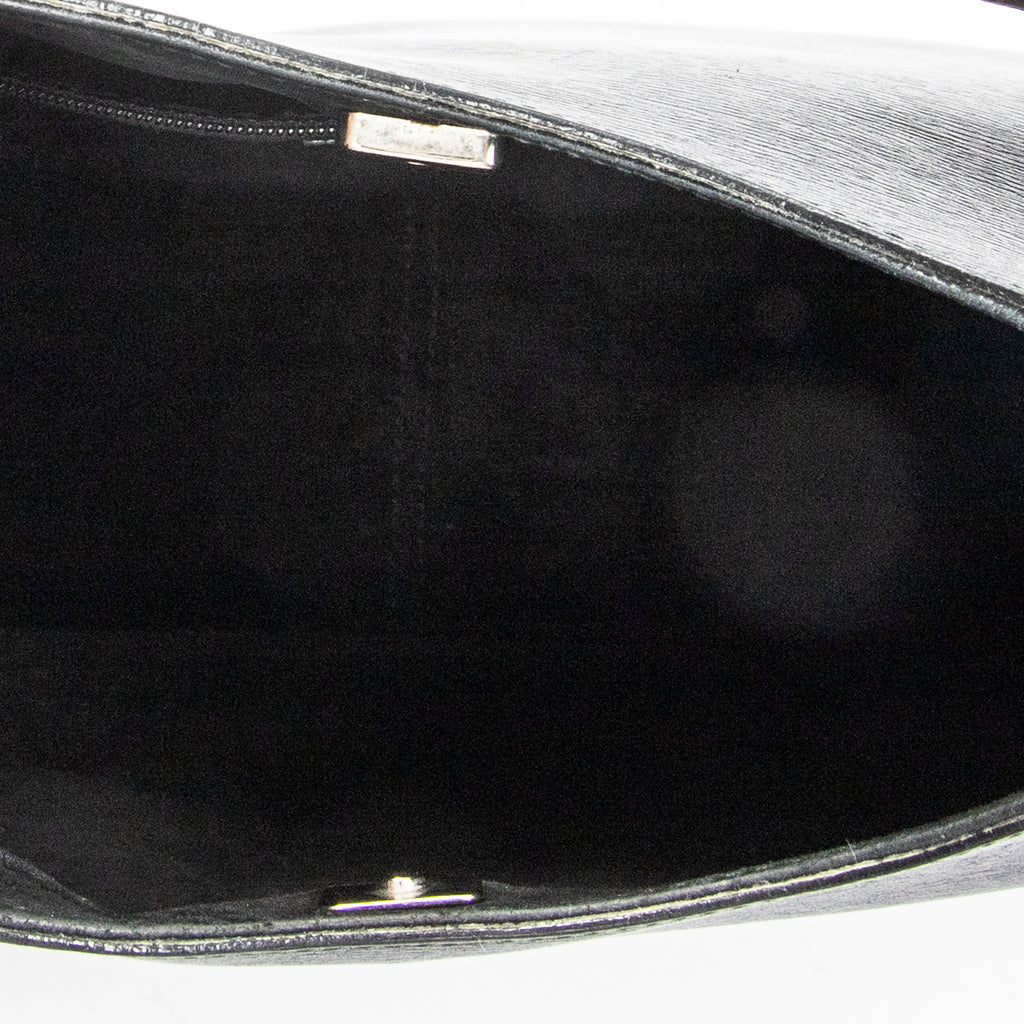 Shoulder Bag Bamboo Hobo Black Textured Leather