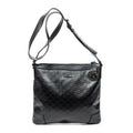 Shoulder Bag Zip Lock Messenger Black Guccissima Leather