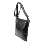 Shoulder Bag Zip Lock Messenger Black Guccissima Leather