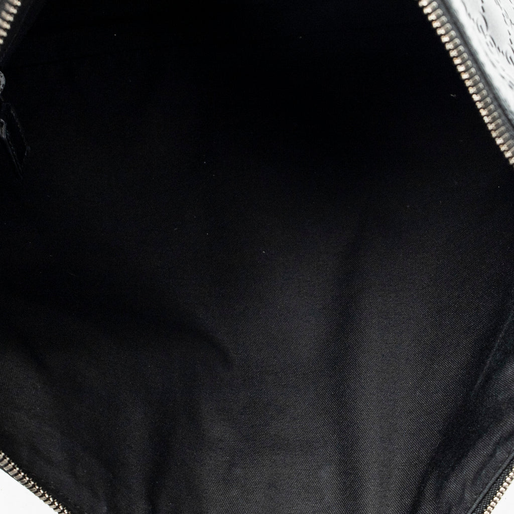 Shoulder Bag Zip Lock Messenger Black Guccissima Leather