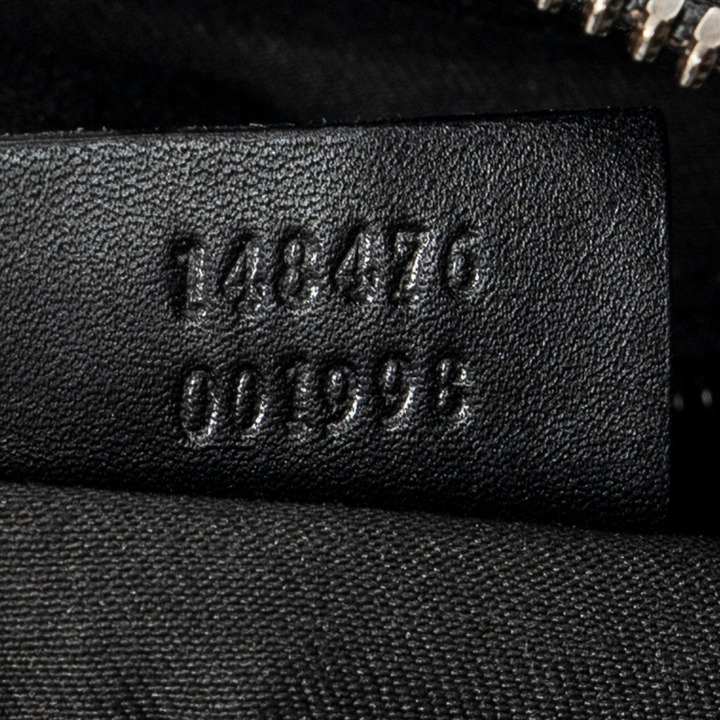 Shoulder Bag Zip Lock Messenger Black Guccissima Leather