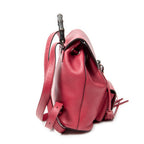 Backpack Small Bamboo Tassel Backpack Fuchsia Grained Calfskin Leather