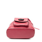 Backpack Small Bamboo Tassel Backpack Fuchsia Grained Calfskin Leather