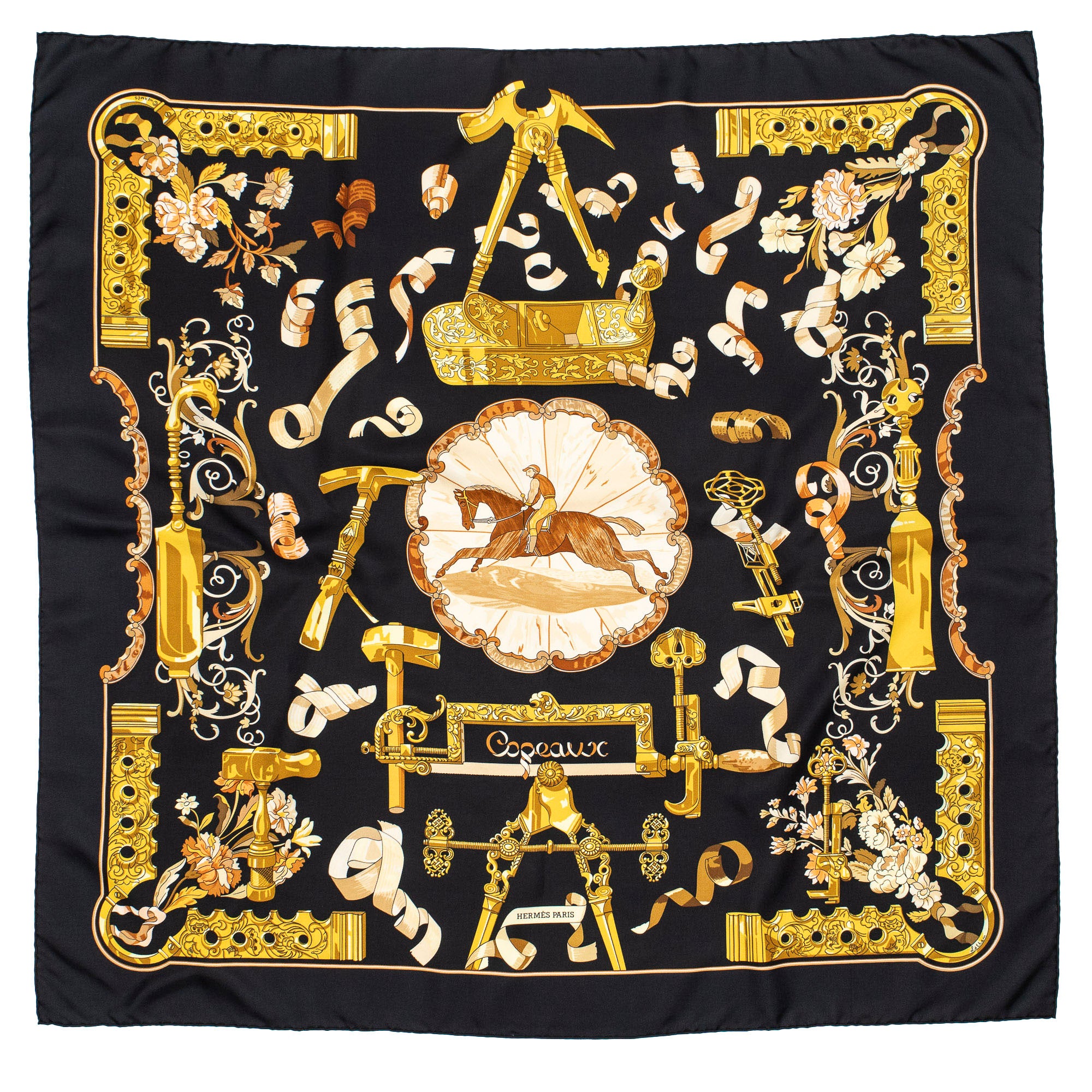 Scarf Scarf Black 100% Twill Silk