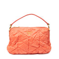 Shoulder Bag Quilted Zip Hobo Orange Quilted Nylon Canvas