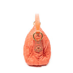 Shoulder Bag Quilted Zip Hobo Orange Quilted Nylon Canvas