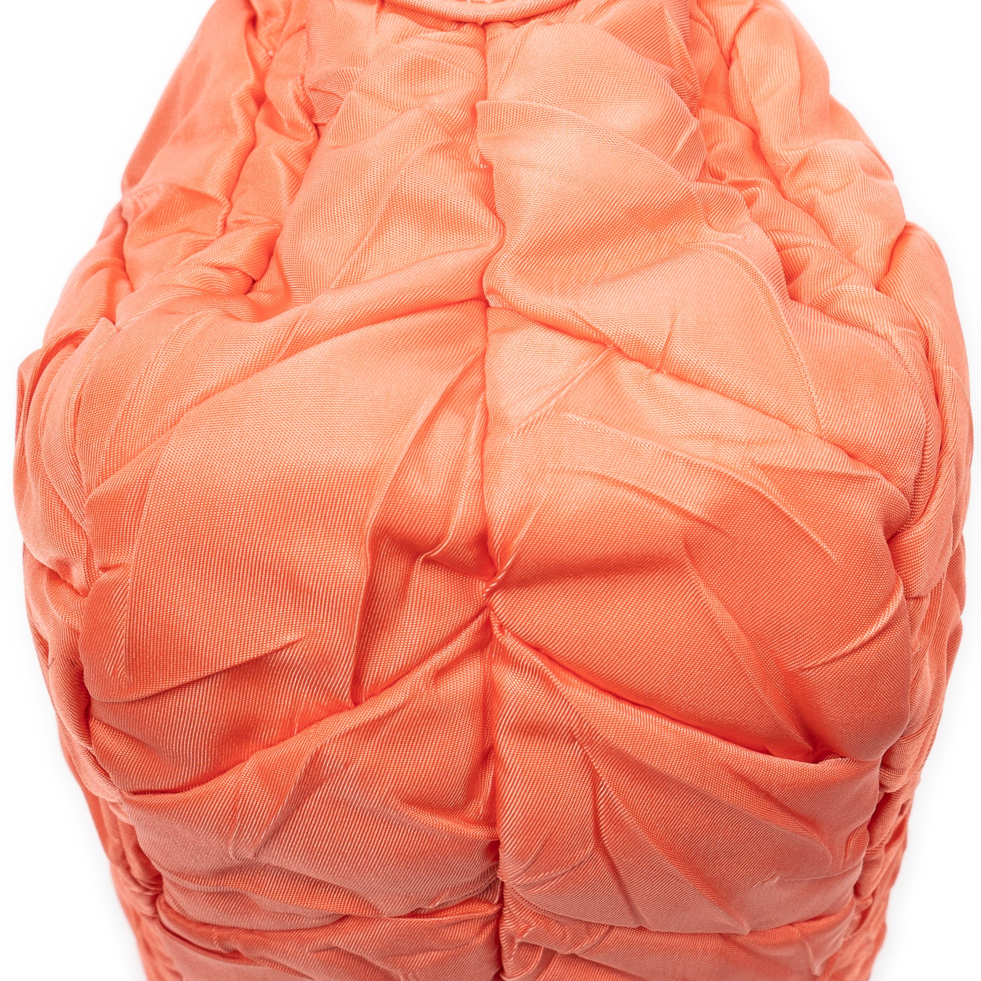 Shoulder Bag Quilted Zip Hobo Orange Quilted Nylon Canvas