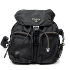 Backpack Small Drawstring Backpack Black Nylon Canvas