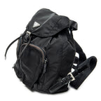 Backpack Small Drawstring Backpack Black Nylon Canvas