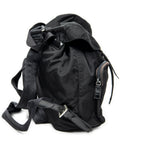 Backpack Small Drawstring Backpack Black Nylon Canvas