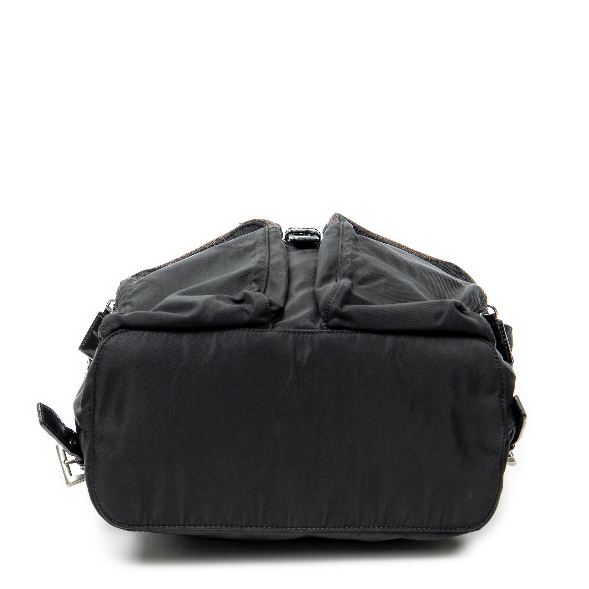 Backpack Small Drawstring Backpack Black Nylon Canvas