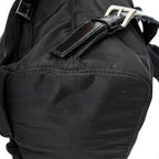 Backpack Small Drawstring Backpack Black Nylon Canvas