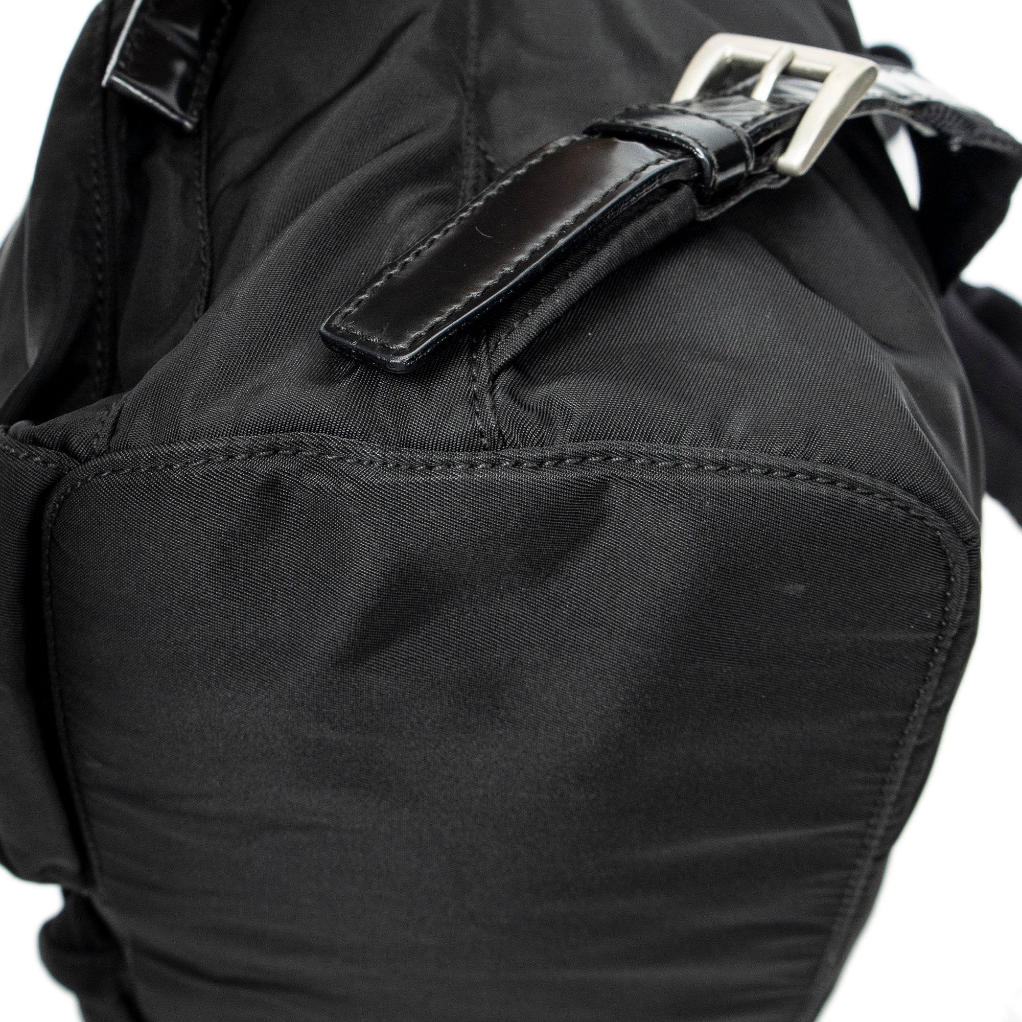 Backpack Small Drawstring Backpack Black Nylon Canvas