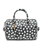 Shoulder Bag Baby Duffle Black Star Print Calfskin Leather