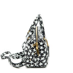 Shoulder Bag Baby Duffle Black Star Print Calfskin Leather