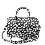 Shoulder Bag Baby Duffle Black Star Print Calfskin Leather