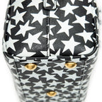 Shoulder Bag Baby Duffle Black Star Print Calfskin Leather
