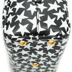 Shoulder Bag Baby Duffle Black Star Print Calfskin Leather