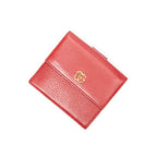 Wallet GG Marmont Compact Wallet Red Grained Calfskin Leather