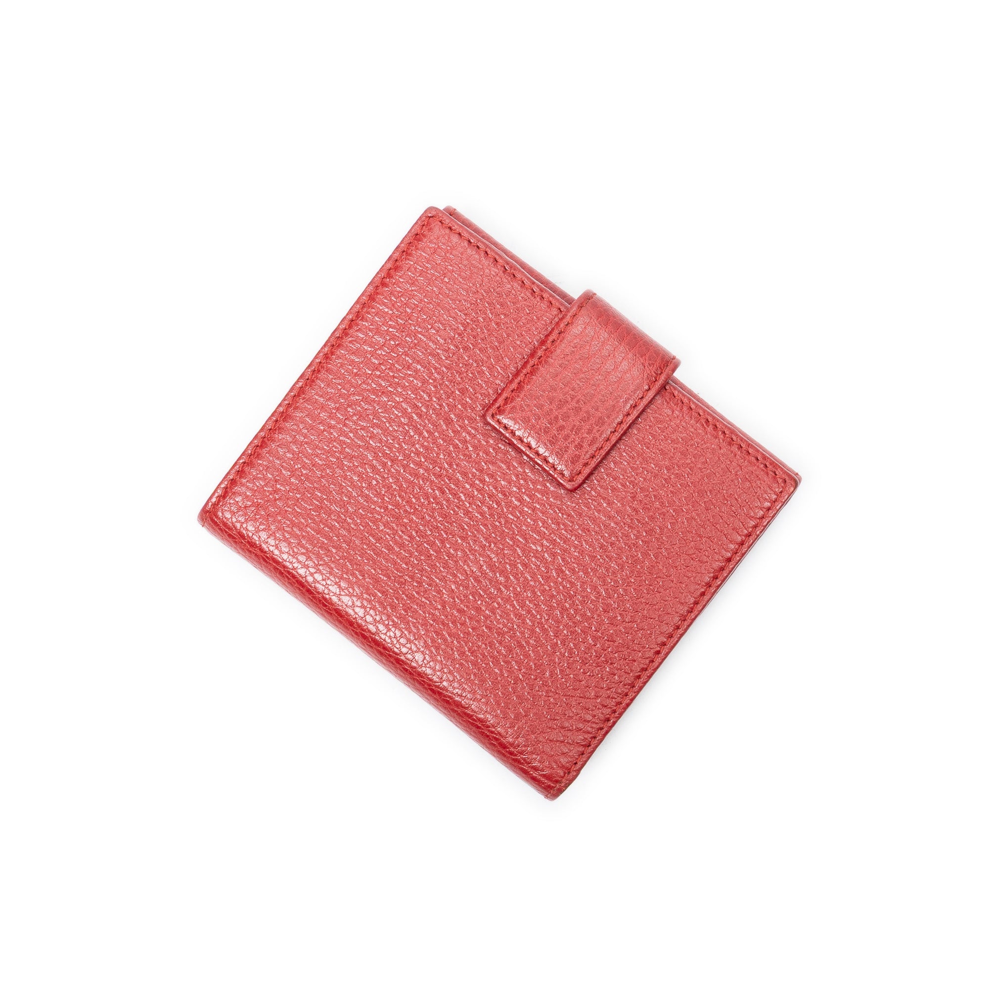 Wallet GG Marmont Compact Wallet Red Grained Calfskin Leather
