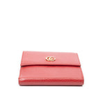 Wallet GG Marmont Compact Wallet Red Grained Calfskin Leather