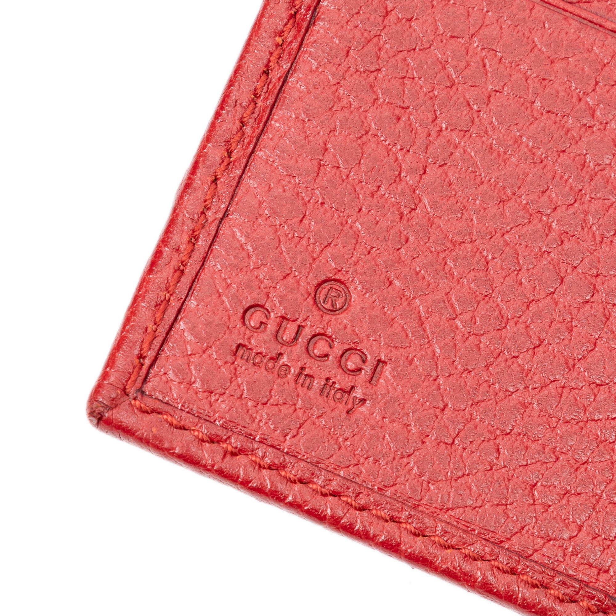 Wallet GG Marmont Compact Wallet Red Grained Calfskin Leather