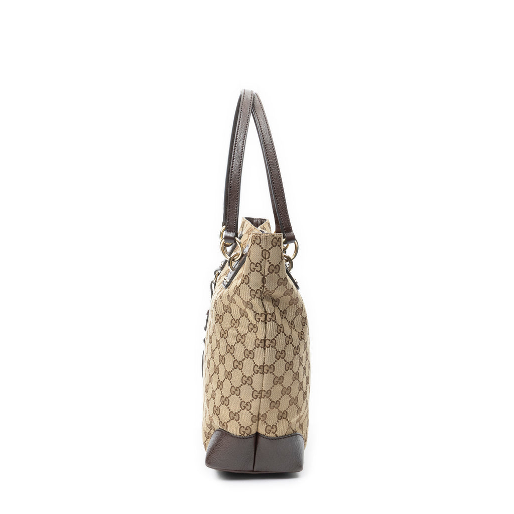 Shoulder Bag GG Charm Vertical Tote Beige Monogrammed Canvas