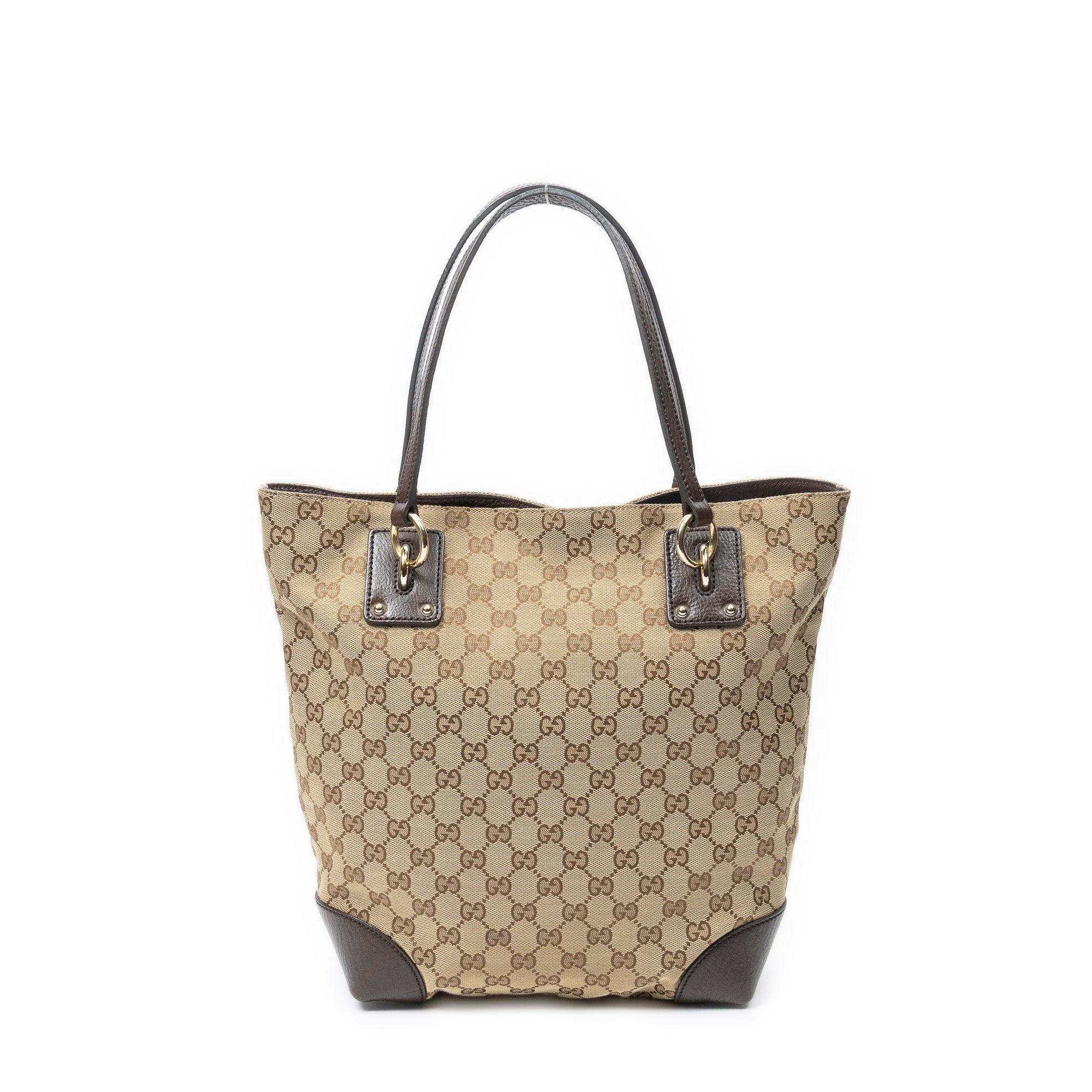 Shoulder Bag GG Charm Vertical Tote Beige Monogrammed Canvas