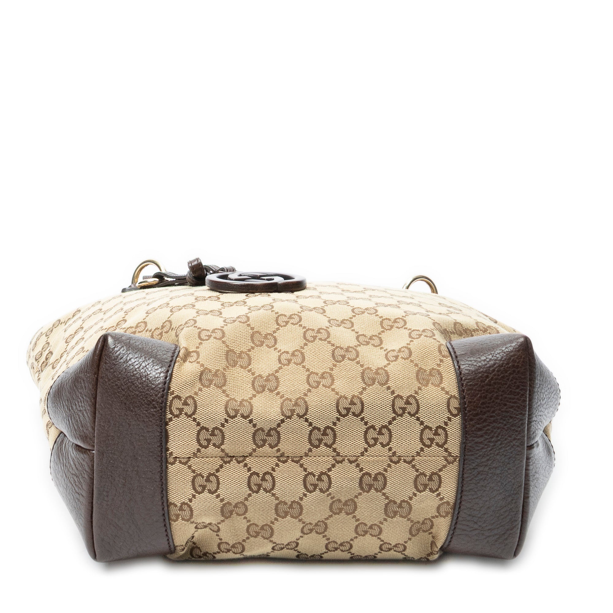 Shoulder Bag GG Charm Vertical Tote Beige Monogrammed Canvas