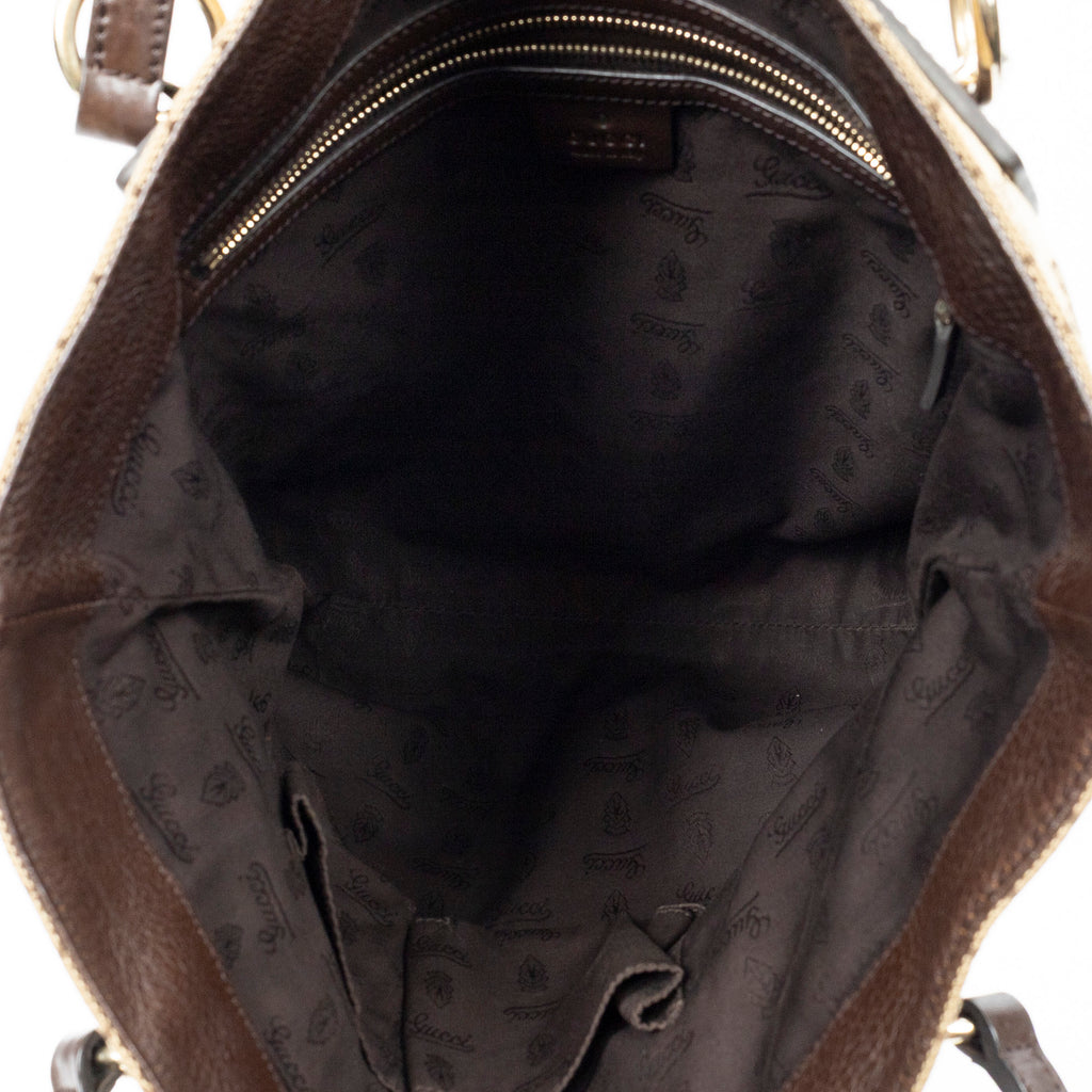 Shoulder Bag GG Charm Vertical Tote Beige Monogrammed Canvas